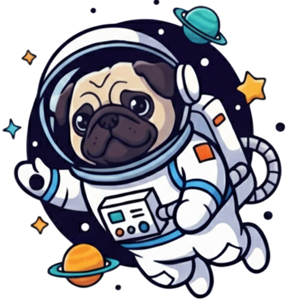 Pug with planets